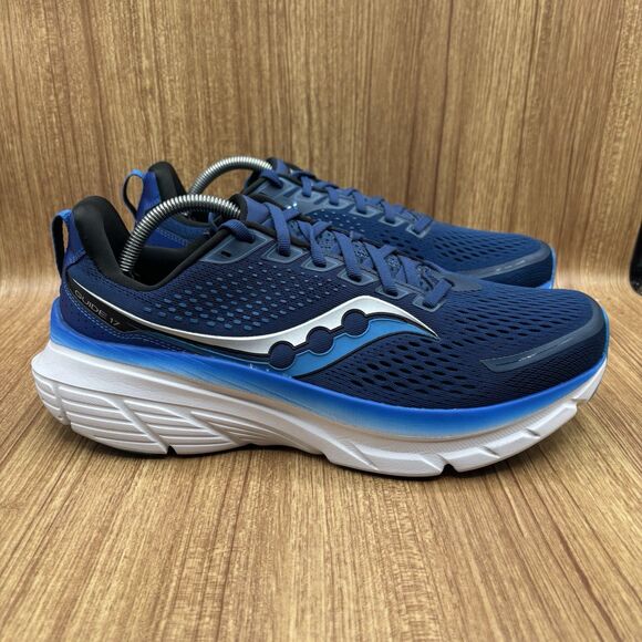 Saucony Guide 17 Shoes Mens 10.5 Navy Cobalt Daily Road Jogging Trainer Support - Picture 1 of 12